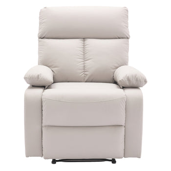 Yingj Manual Standard Faux Leather Recliner with Thick Armrests